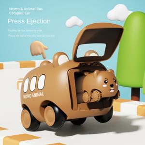 Zhiqu Unisex Push Toy Car per bambini nuovo disegno di cartone animato di espulsione di inerzia di un anno bambino di giro giocattolo di plastica azionato a batteria - Product Image 1