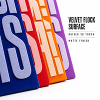 Vinyle thermocollant en velours floqué 3D en relief, lettres et chiffres en PET, pour vêtements, logo personnalisé, couleur pleine