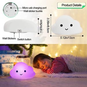 Dễ thương hình dạng đám mây dẫn đêm đèn cho phòng ngủ Plug-in cảm biến thông minh tường ổ cắm tủ quần áo tự động cảm ứng phòng khách trang trí - Product Image 6