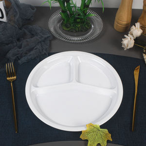 Pabrik Kustom melamin piring kompartemen <span class=keywords><strong>3</strong></span> bagian melamin piring makan plastik Modern bulat untuk rumah tangga restoran - Product Image 6