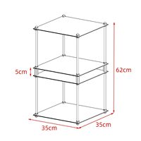 Étagère de sol modulaire à trois niveaux en acier inoxydable brossé argenté, style simplicité moderne, pour salon, rangement latéral empilable