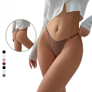 New Design Women Plus Size Underwear Ice Silk Quick Dry Heart Ring Thin Strappy T Panties Underwear Thong