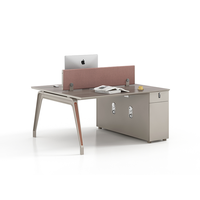 Table centrale simple avec assemblage facile et bureau d'ordinateur de bureau moderne pour 2 personnes Bureau de bureau à cloison durable