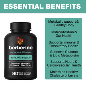 Cápsulas de Berberina con Extracto Herbal Natural de Fruta de Pimienta Negra OEM, Apoyo al Bienestar General para Adultos - Product Image 5