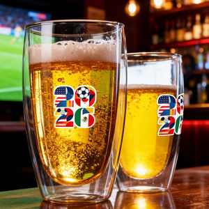 Nouvelle conception mondiale 2026 – Chopes à bière en verre à double paroi pour les fans de football – Coupes de match de soccer pour les supporters – Articles de boisson pour clients - Product Image 4