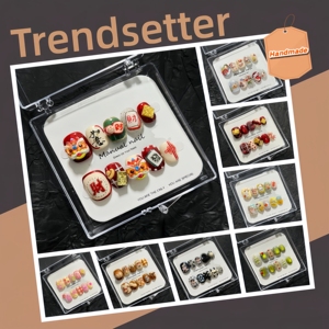 <span class=keywords><strong>Ongles</strong></span> en acrylique de haute qualité à presser, style français, application sur les doigts avec colle, prend en charge la personnalisation en petites séries - Product Image 2