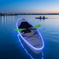 Kayak transparent en polycarbonate WOLANG |   Canoë en verre cristal avec éclairage LED coloré en option pour la vente en gros