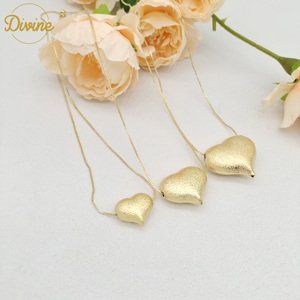 Dainty Dolce Cuore di Amore Polacco Smussato a Forma di 14K Ciondolo in Oro Catena di Serpente Collana per le Donne Regalo Romantico Joyas - Product Image 4