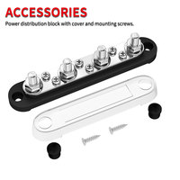 Blok Distribusi Ground Positif Bus Bar Mobil Truk Baterai Listrik 4 Stud Busbar Blok Terminal Daya Blok Terminal Listrik