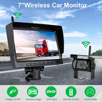 Caméra de recul sans fil 2,4 G pour camion et voiture, 7 pouces, 360°, caméra de recul automatique, vision nocturne DVR et surveillance des angles morts étanche