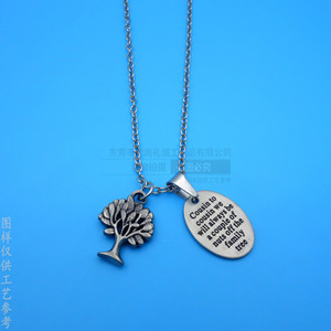 จี้สลักลายสแตนเลสพร้อมจี้รูปต้นไม้ ปรับแต่งสีได้ เหมาะสำหรับเป็นของขวัญสำหรับครอบครัว - Product Image 2