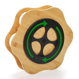 Estante organizador de café giratorio JQ, soporte para 7 botellas, estante de vino independiente de bambú <span class=keywords><strong>Lazy</strong></span> <span class=keywords><strong>Susan</strong></span>, soporte de exhibición para barra de café - Product Image 3