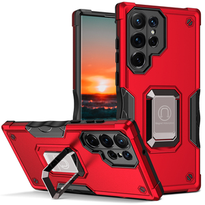 Custodia per telefono per <span class=keywords><strong>iPhone</strong></span> Galaxy, Cover resistente a doppio strato con cavalletto ad anello magnetico compatibile con supporto per auto - Product Image 1
