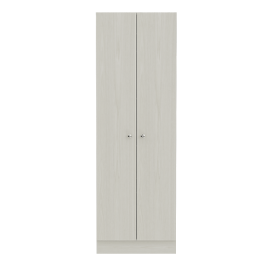 DB Design moderne double porte en bois organisateur de cuisine multirangement garde-manger armoire avec cinq étagères couleur perle - Product Image 2