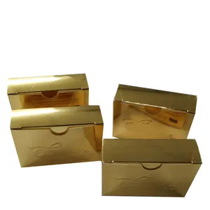 Caja de embalaje para lentes de contacto, impresión personalizada con logotipo en relieve, Tarjeta Dorada, 250gsm