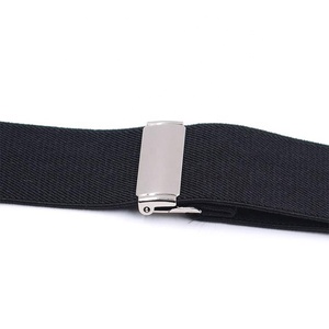 Novedad <span class=keywords><strong>para</strong></span> <span class=keywords><strong>hombre</strong></span> Formal X Shape 4 Clips Color negro sólido elástico ajustable Suspender - Product Image 4