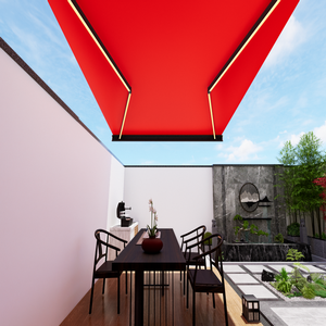 Nueva Pérgola Retráctil Eléctrica a Prueba de Luz, <span class=keywords><strong>Toldo</strong></span> de Aluminio, Apertura Automática, Fácil Instalación en Patio - Product Image 4