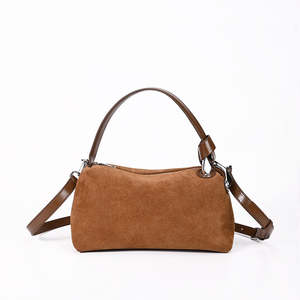 Sac à main tendance 2026, sac fourre-tout décontracté en cuir suédé rouge bordeaux, sac bandoulière pour femme - Product Image 3