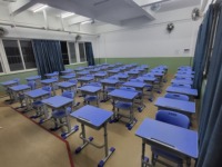 Table d'étude pour étudiants avec plateau en MDF et structure en métal antirouille, hauteur réglable, mobilier scolaire