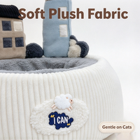 Lit pour chat en forme de château en peluche, maison douce et ronde pour animaux de compagnie, nid en velours, coussin chaud pour chaton, lavable à la main, OEM ODM
