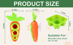 Juguete 2 en 1 para mascotas: Tapete de silicona para lamer con forma de zanahoria y molde para snacks congelados, juguete interactivo para masticar y alimentar perros. - Product Image 3