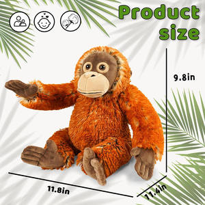 8544 Juguetes Realistas <span class=keywords><strong>de</strong></span> <span class=keywords><strong>Animales</strong></span> del Zoológico, Peluche <span class=keywords><strong>de</strong></span> Orangután Sentado <span class=keywords><strong>de</strong></span> 13 Pulgadas, Muñecos Suaves para Abrazar, Regalos <span class=keywords><strong>de</strong></span> Navidad y Cumpleaños para Niños - Product Image 2