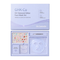 Dr. Isendo Kit de Masque Facial DIY Scintillant Diamant, Masque Réutilisable en Silicone GHK-Cu, Patchs Oculaires, Autocollants Multi-Pierres Précieuses, Soin Éclat Scintillant