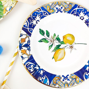 Juego de Vajilla Desechable DAMAI con Tema de Limón, Platos de Limón, Decoraciones de Cumpleaños para Fiesta de Frutas - Product Image 3