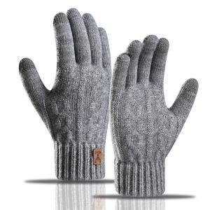Gants d'hiver en tricot jacquard pelucheux bon marché pour hommes, gants d'extérieur antidérapants épais et chauds pour écran tactile, pour la conduite à vélo - Product Image 6