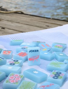 Tuiles de Mahjong de Luxe Style Lac du Sud, en Acrylique Mono-couche, Jeu Familial, Illustration Personnalisée, 160 Tuiles de Mahjong - Product Image 3