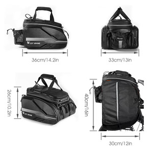 WEST BIKING Sac de coffre de vélo extensible de grande capacité 45L, coque rigide, imperméable, sacoche arrière de vélo avec bande réfléchissante - Product Image 3
