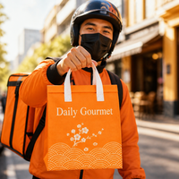 Sac isotherme écologique imperméable non tissé avec doublure en aluminium pour pizza, collation, sandwich - Sac de livraison alimentaire personnalisé avec logo OEM