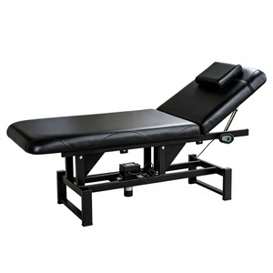 Table de massage électrique réglable noire, lit facial en cuir PU, table de soin spa en acier inoxydable - Product Image 3