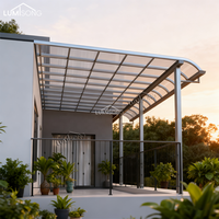 Toldo de Balcón Manual de Aluminio Moderno de Primera Calidad, Resistente a la Lluvia y a los Rayos UV, Retráctil, de Lujo, para Patio, para la Familia