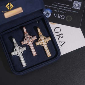 Collares con Colgante de Cruz de Plata de Ley 925, Estilo Hip Hop, a la Moda, para Hombre, Pasa el Test de Diamantes - Product Image 5