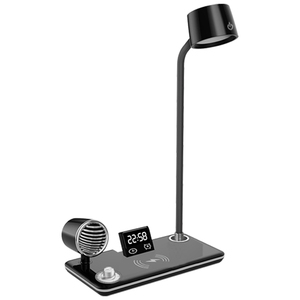 All - in - One 3 - in - 1 Wireless Charger with LED <b>Desk</b> Lamp, High - Performance BT Speaker & Clock - Product Image 2