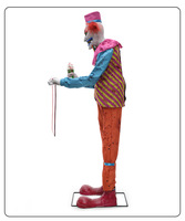 Payaso Animado de Helado para Halloween, con Movimiento, Ojos Iluminados y Sonido de Terror, para Decoración de Carnavales y Parques Temáticos
