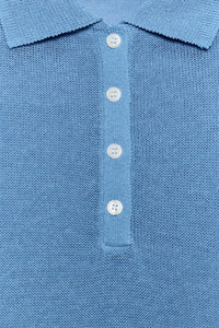 Custom Private Label Women's Blue <strong>Sleeveless</strong> <strong>Polo</strong> <strong>Neck</strong> Knit Vest Sweater Tank Top Wholesale OEM <strong>Jumper</strong> Pullover Manufacturer - Product Image 5