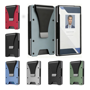 Cartera Metálica con Logotipo Personalizado Disponible para OEM, para Hombre y Mujer, con Bloqueo RFID, Clip para Billetes de Acero Inoxidable, Ventana para Identificación, Porta Tarjetas de Aluminio - Product Image 1
