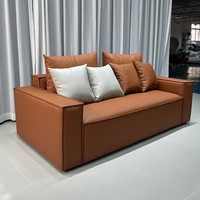 Ensemble de canapés modulaires en forme de bloc de tofu, style minimaliste italien, canapé sectionnel en cuir véritable, OEM pour les petits appartements et les meubles de maison