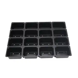 wholesales black plastic nursery trays seed growing plug hydroponic trays for sale