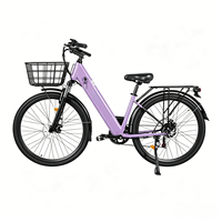 Vélo électrique 36V 10.5Ah, cadre en acier, vélo de ville électrique, vélos hybrides pour femmes avec porte-bagages arrière pour siège enfant