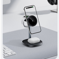 Station d'accueil universelle 15W à charge rapide magnétique sans fil 3-en-1 PD 3.0 avec protection ignifuge pour Apple Watch et appareil photo QC 3.0