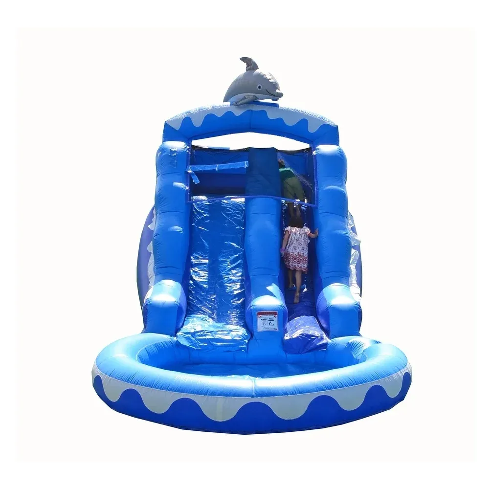 Cavalier gonflable commercial de videur gonflable de dauphin de PVC pour la maison gonflable de rebond d'adulte et d'enfants avec la glissière