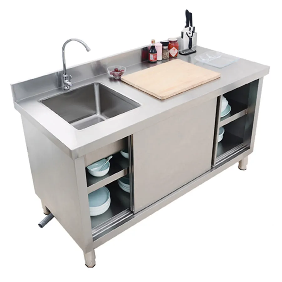 Lavello da cucina commerciale mobile lavabo vasca singola supporto per lavello in acciaio inossidabile per impieghi gravosi autoportante