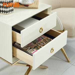 <strong>Narrow</strong> Makeup Corner <strong>Bedside</strong> <strong>Table</strong> Beige White Solid Wood Luxury Hotel Nightstand Modern Steel and Mdf Safe <strong>Bedside</strong> <strong>Table</strong> for Tv - Product Image 3
