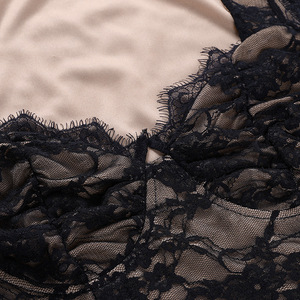 Fashionable Ladies Breast <strong>Cup</strong> Lace Long-sleeve <strong>Blouse</strong> Top Sexy Black V-neck Shirt Collar Women's Party Shapers Lace Top - Product Image 5