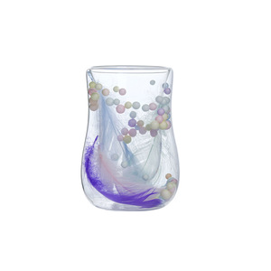 OEM/ODM Custom Double Wall Glass Cup Dried Flowers Double Wall Tumbler Insulated Real Flower <strong>Glassware</strong> - Product Image 5