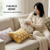 Bantal Kustom Bordir INS Matcha Clover dengan Gambar, Persegi, Dapat Dilepas & Dicuci, Kanvas Isi Kapas PP