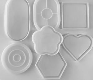 OCHCHO 10PCS Moldes de silicona para resina epoxi - Moldes de resina de cristal DIY de forma irregular para posavasos, bandejas, yeso - Product Image 2